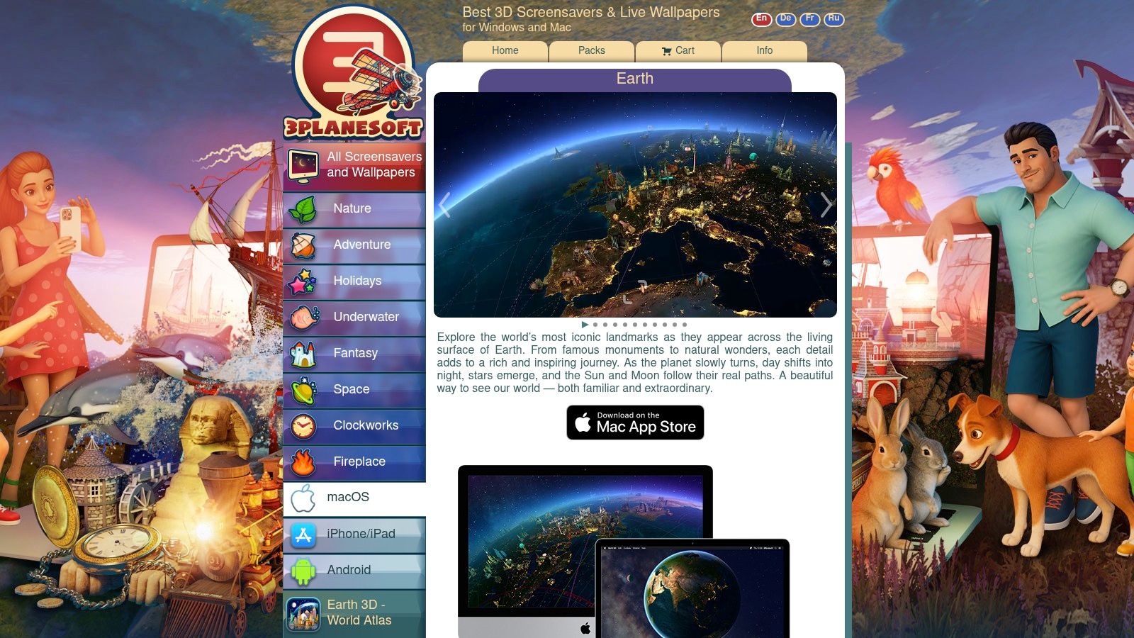 3Planesoft – Earth 3D / Screen Wonders (Mac app)