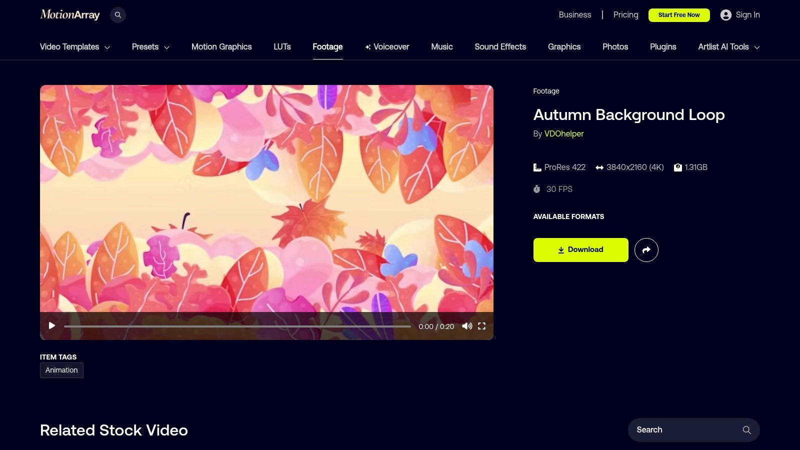 Motion Array – Autumn Background Loops