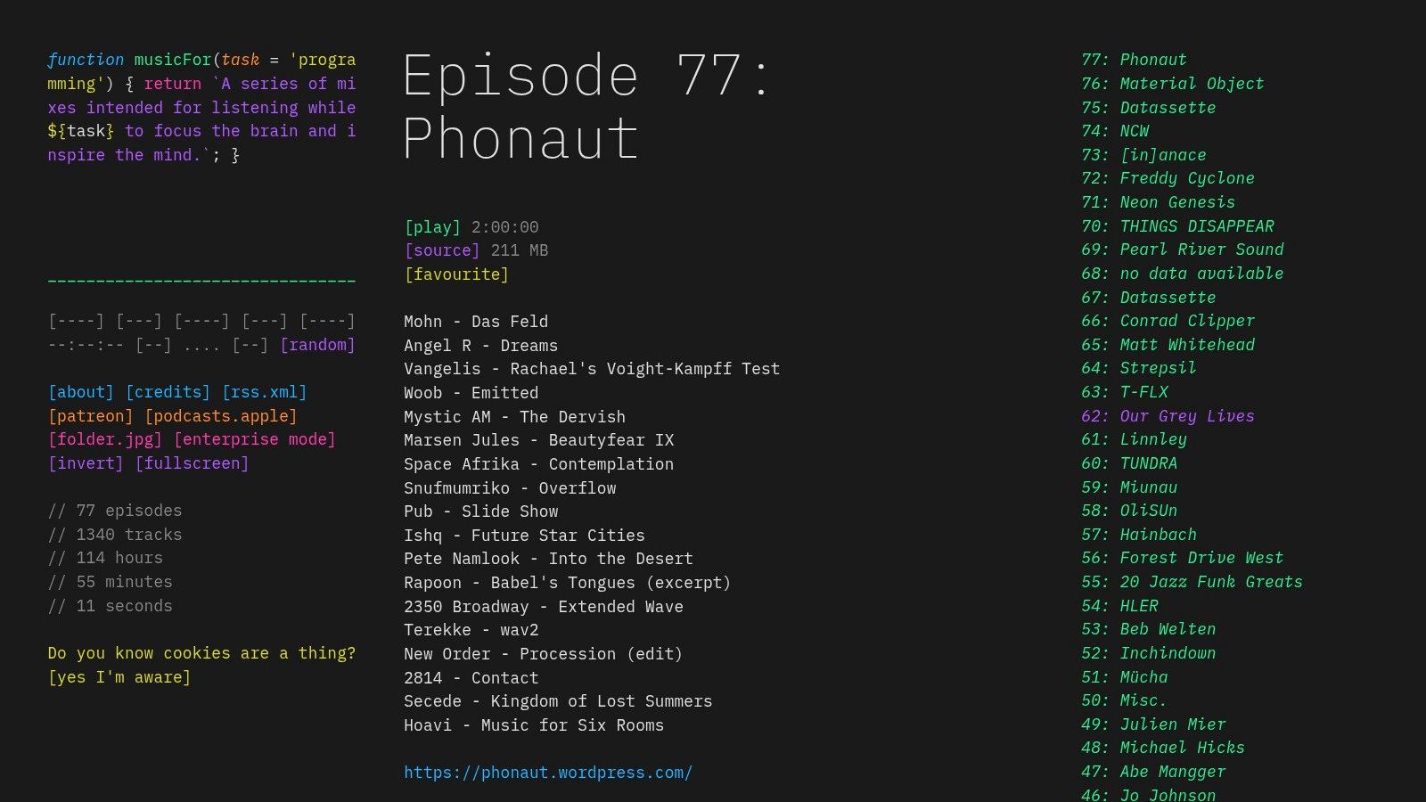 musicForProgramming()
