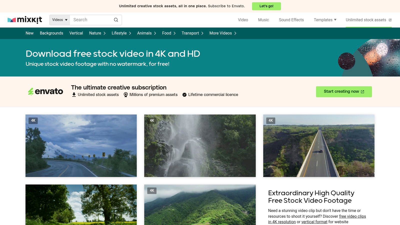 Mixkit (by Envato) – Free stock video sunsets