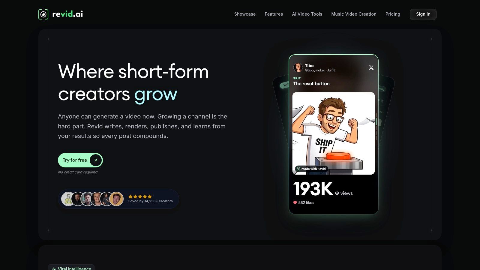 Screenshot from https://revid.ai