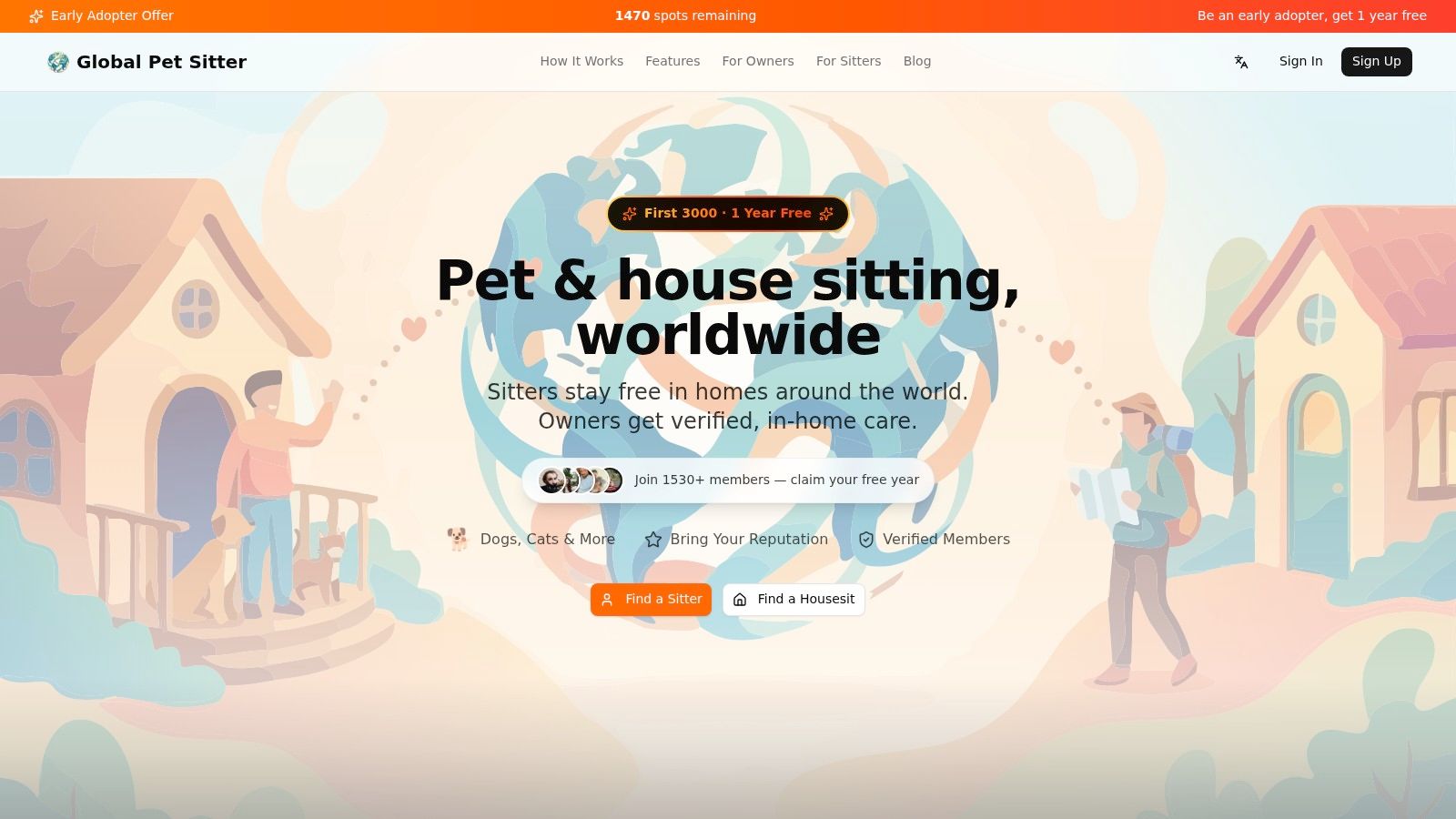 Screenshot from https://globalpetsitter.com