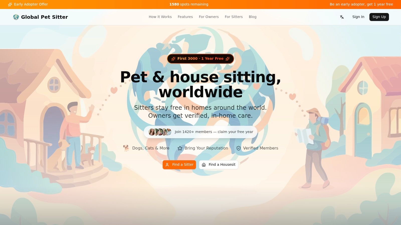 Screenshot from https://globalpetsitter.com