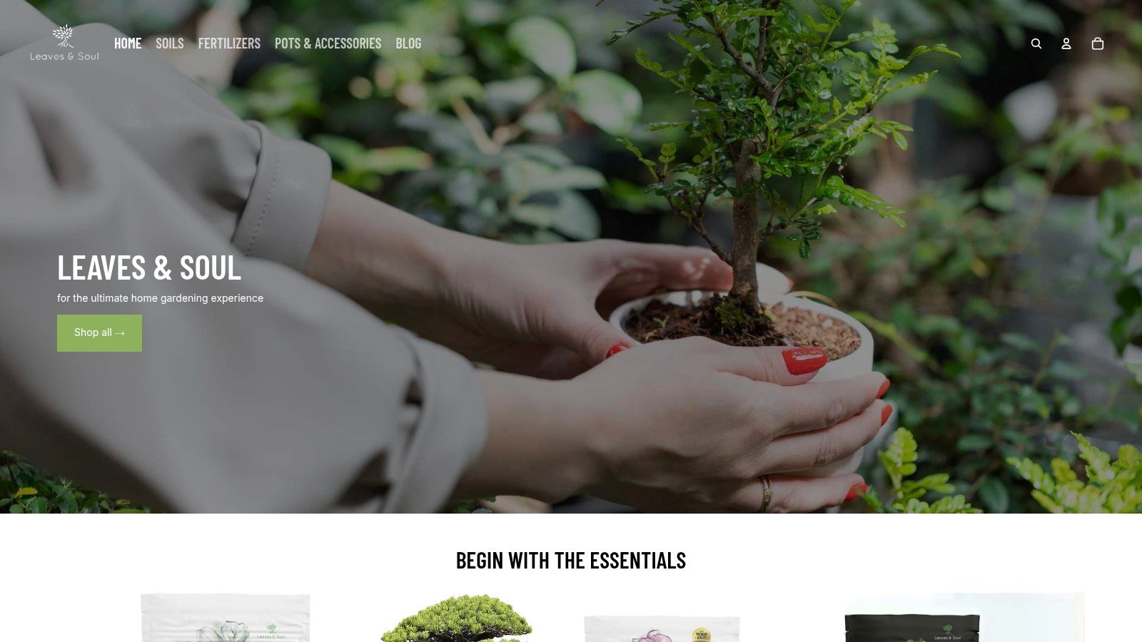Screenshot from https://www.leavesandsoul.com