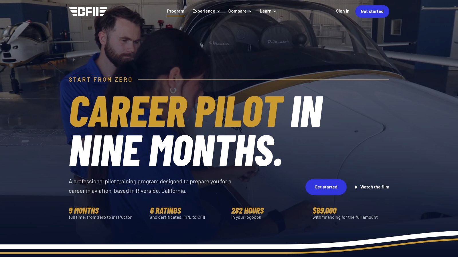 Screenshot from https://cfii.com/programs/career-track