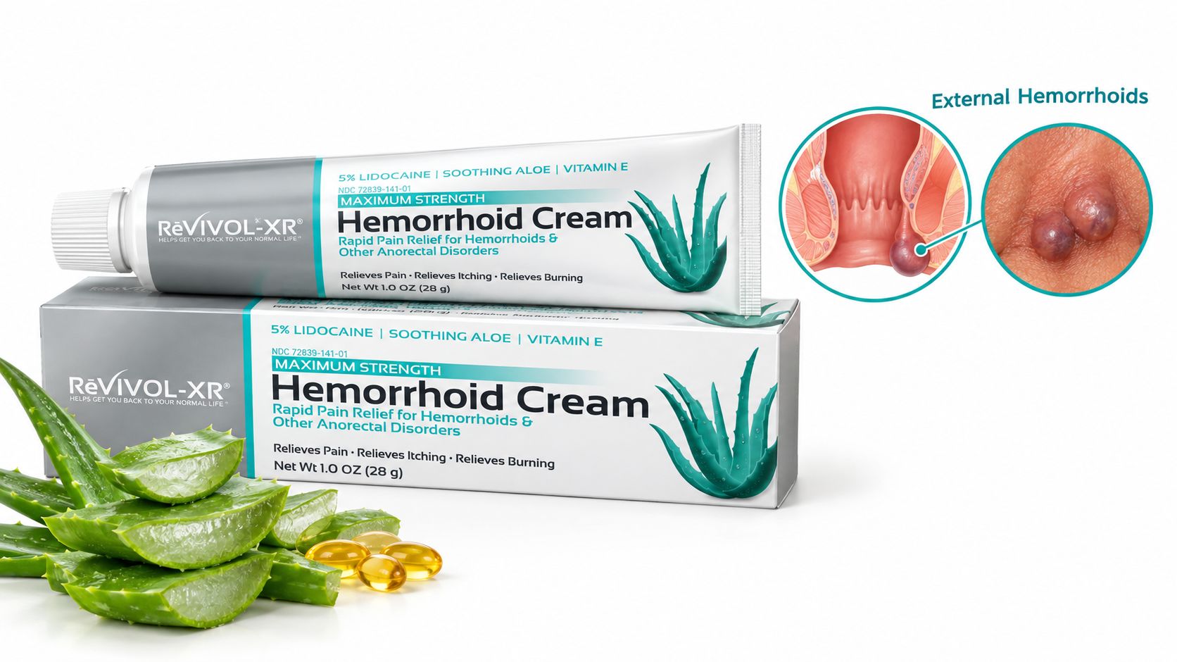 Revivol-XR 5% Lidocaine Numbing Cream – Maximum OTC Hemorrhoidal Grade Strength - Temporary Pain Relief Without a Prescription