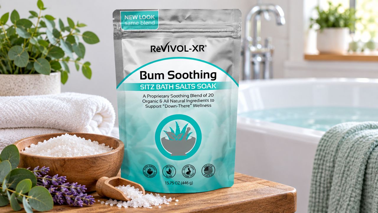Revivol-XR® Sitz Bath Soak Mix – Super Concentrated 20-in-1 Blend with Epsom Salt & Essential Oils – 15 Soaks – USP Grade