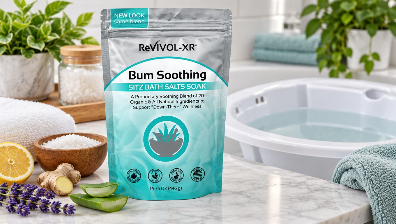 Revivol-XR® Sitz Bath Soak Mix – Super Concentrated 20-in-1 Blend with Epsom Salt & Essential Oils – 15 Soaks – USP Grade