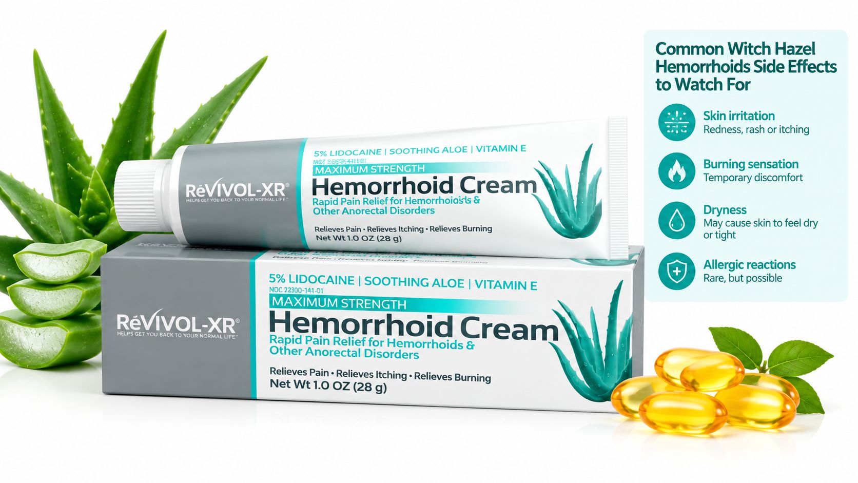 Revivol-XR 5% Lidocaine Numbing Cream – Maximum OTC Hemorrhoidal Grade Strength - Temporary Pain Relief Without a Prescription