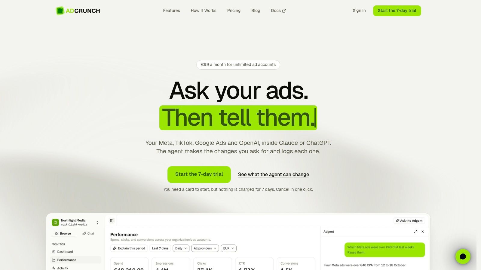 Screenshot from https://adcrunch.dev