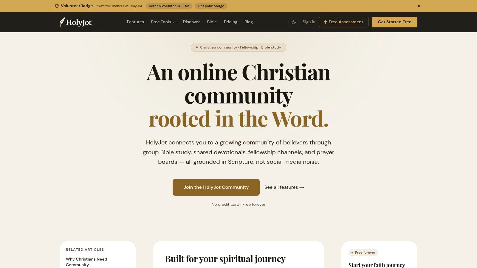 Online Christian Community App, HolyJot