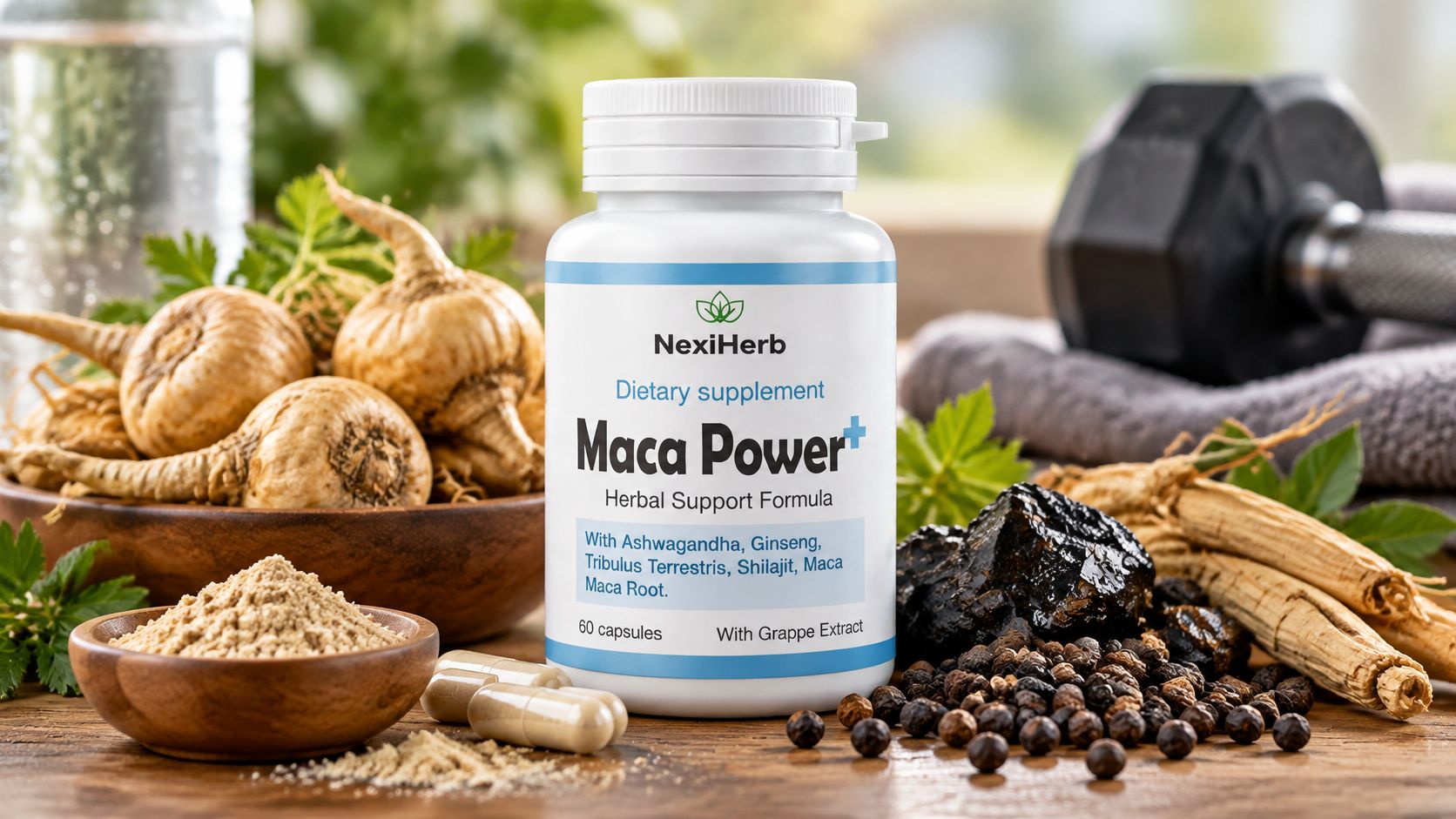 Maca Power+ NexiHerb Herbal Dietary Supplement
