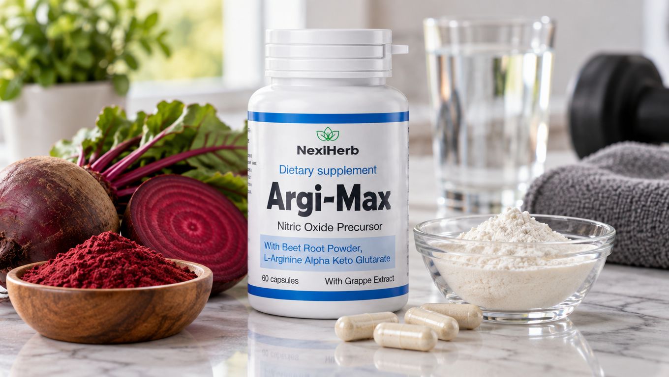 Argi-Max NexiHerb L-Arginine, L-Citrulline-DL-Malate, and beet root powder