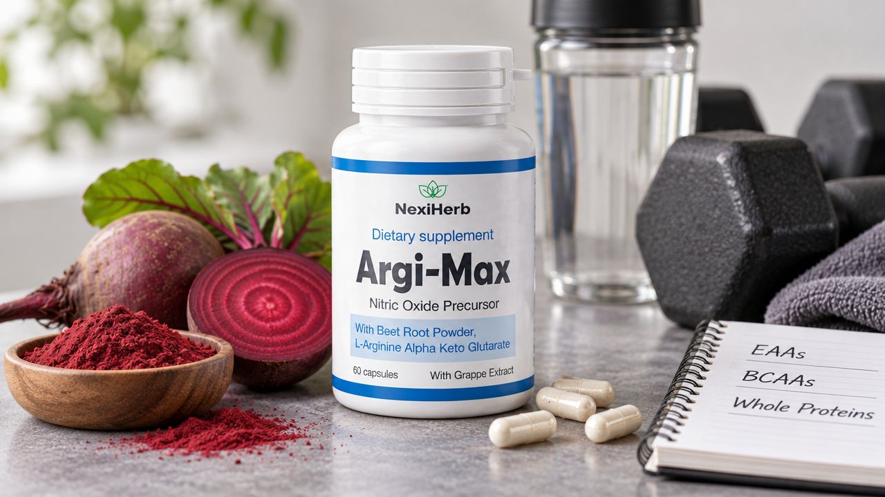 Argi-Max NexiHerb L-Arginine, L-Citrulline-DL-Malate, and beet root powder