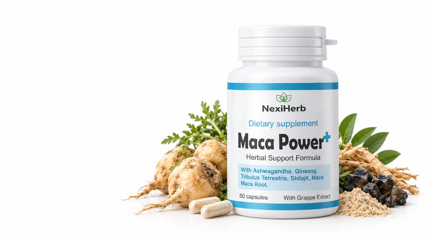 Maca Power+ NexiHerb Herbal Dietary Supplement
