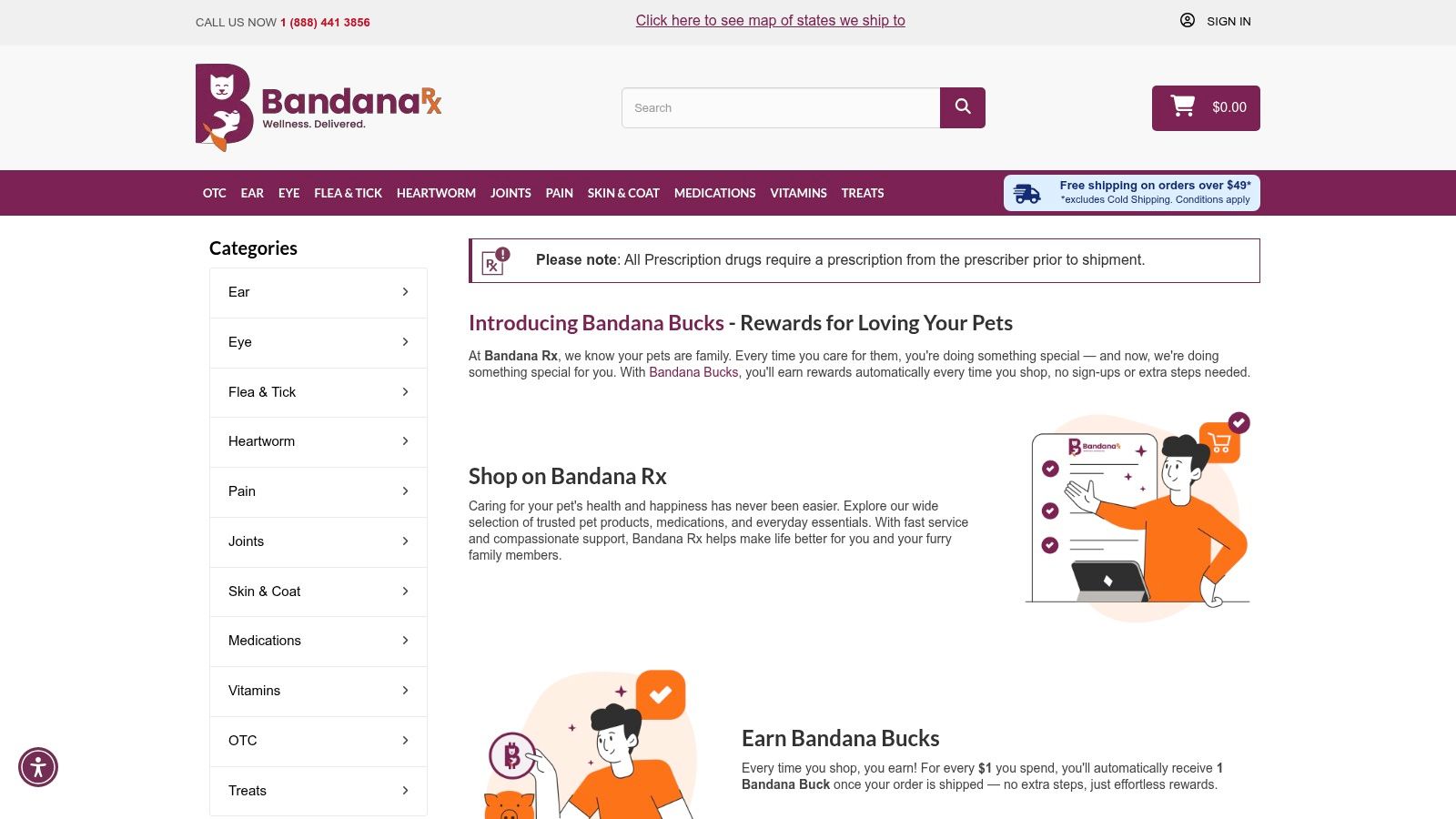 Screenshot from https://bandanarx.com