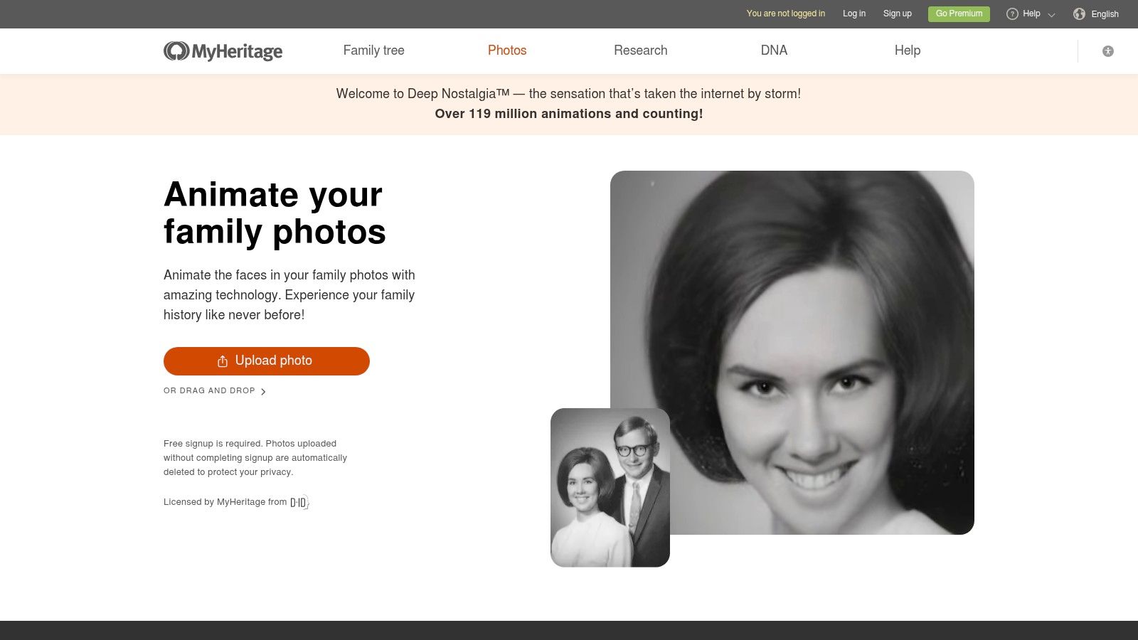 MyHeritage Deep Nostalgia / LiveMemory