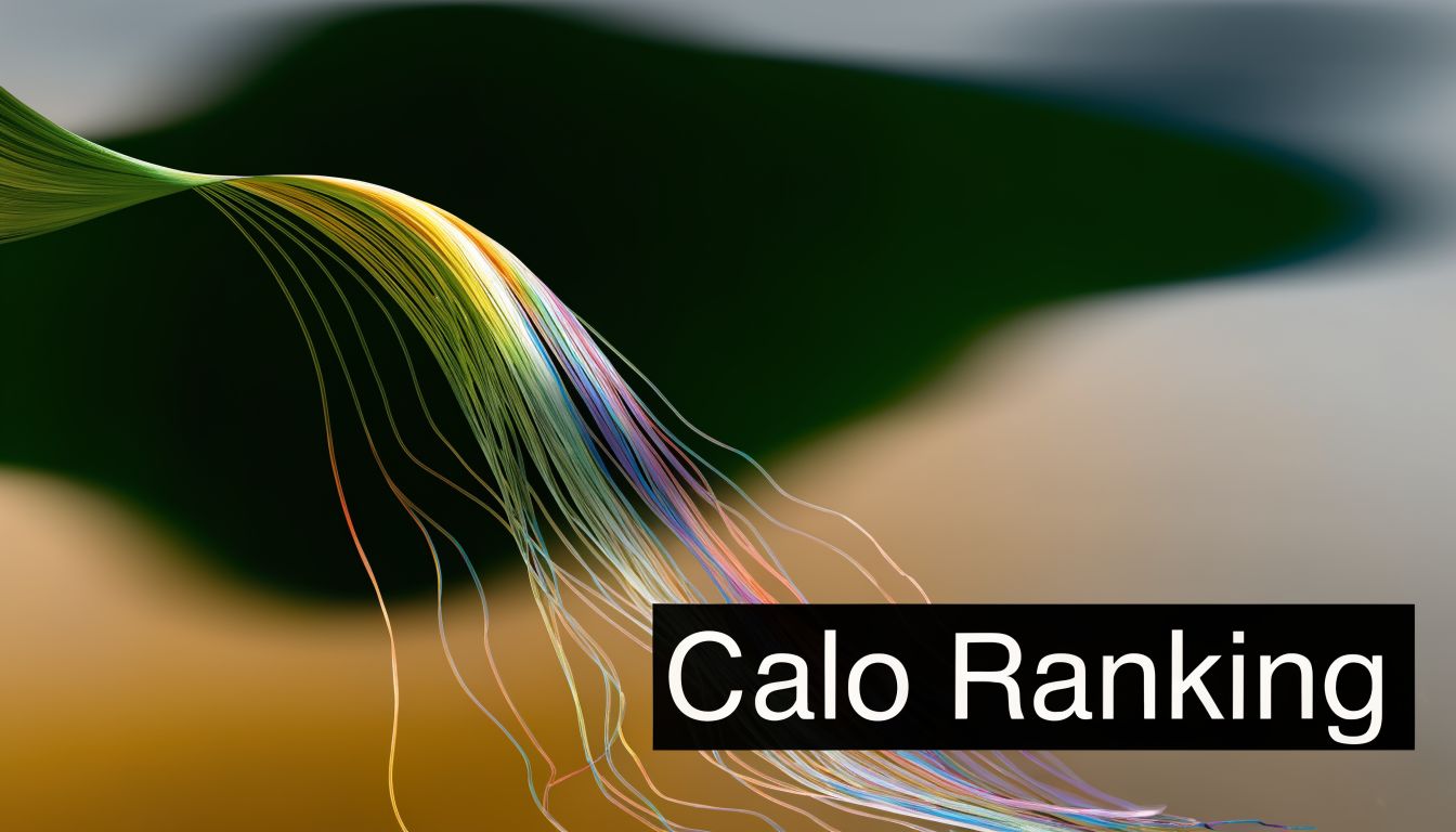 Grafica astratta con linee colorate che fluiscono e il testo Calo Ranking sovrapposto su uno sfondo sfumato.