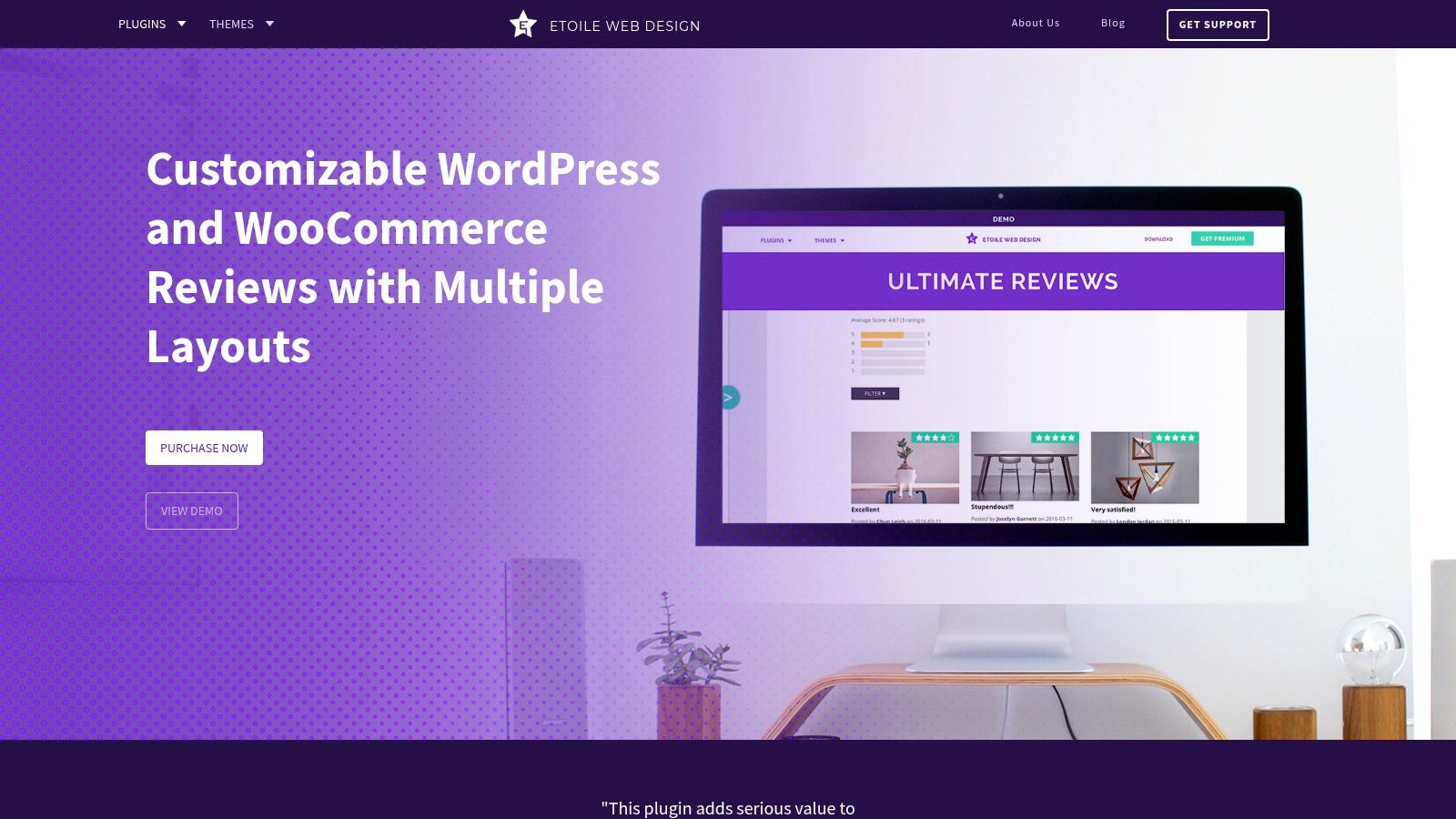 Interfaccia di Ultimate Reviews che mostra le impostazioni del plugin.