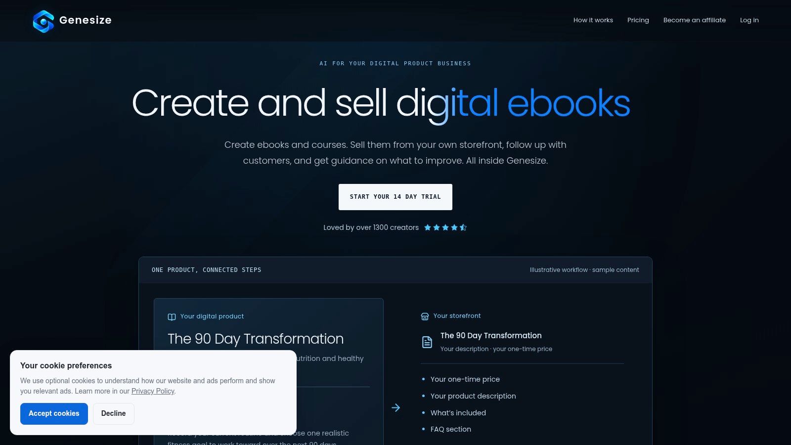 Screenshot from https://www.genesize.io