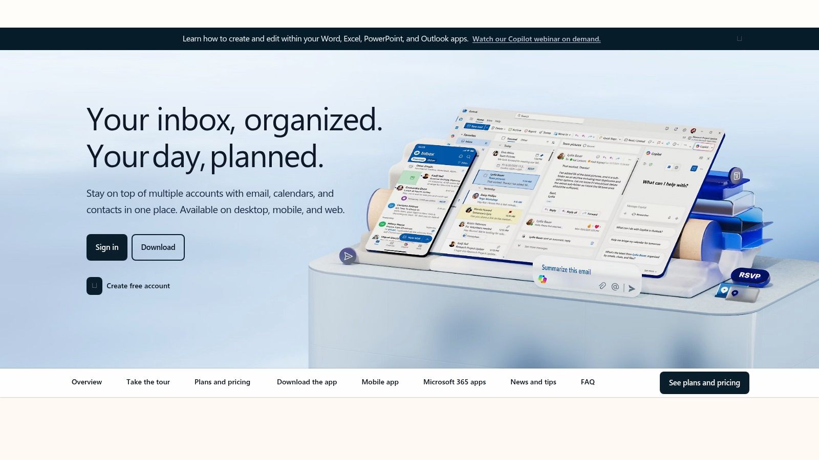 Screenshot from https://outlook.live.com