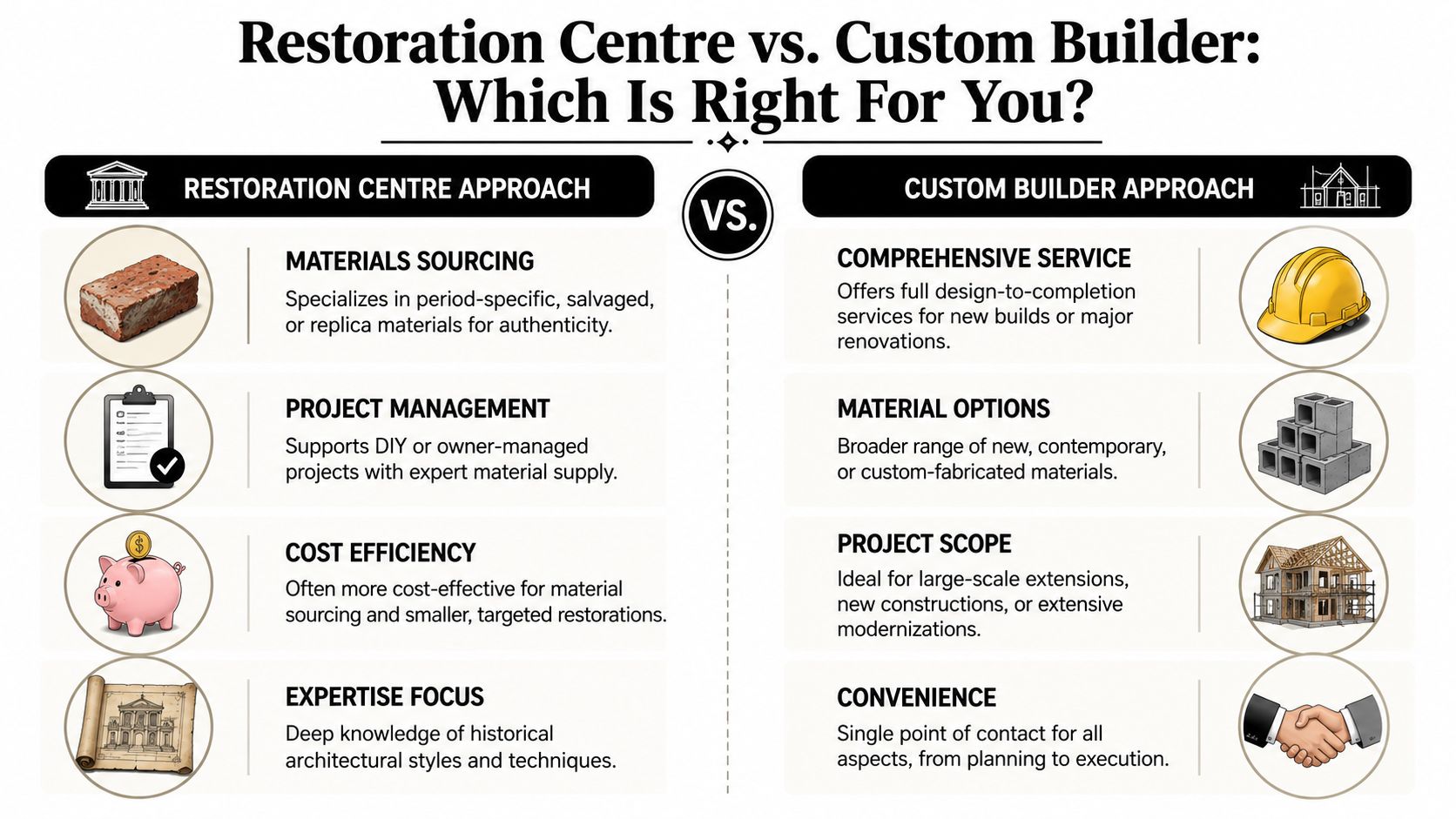 Restoration Centre vs Custom Builder Which Do You Need