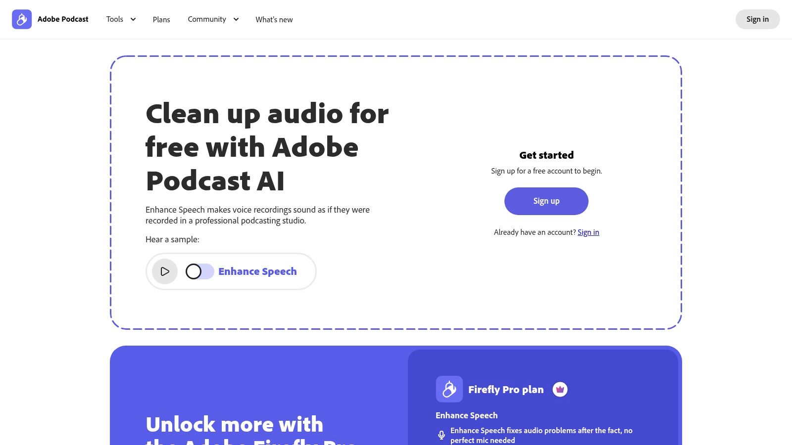 Adobe Podcast Enhance Speech