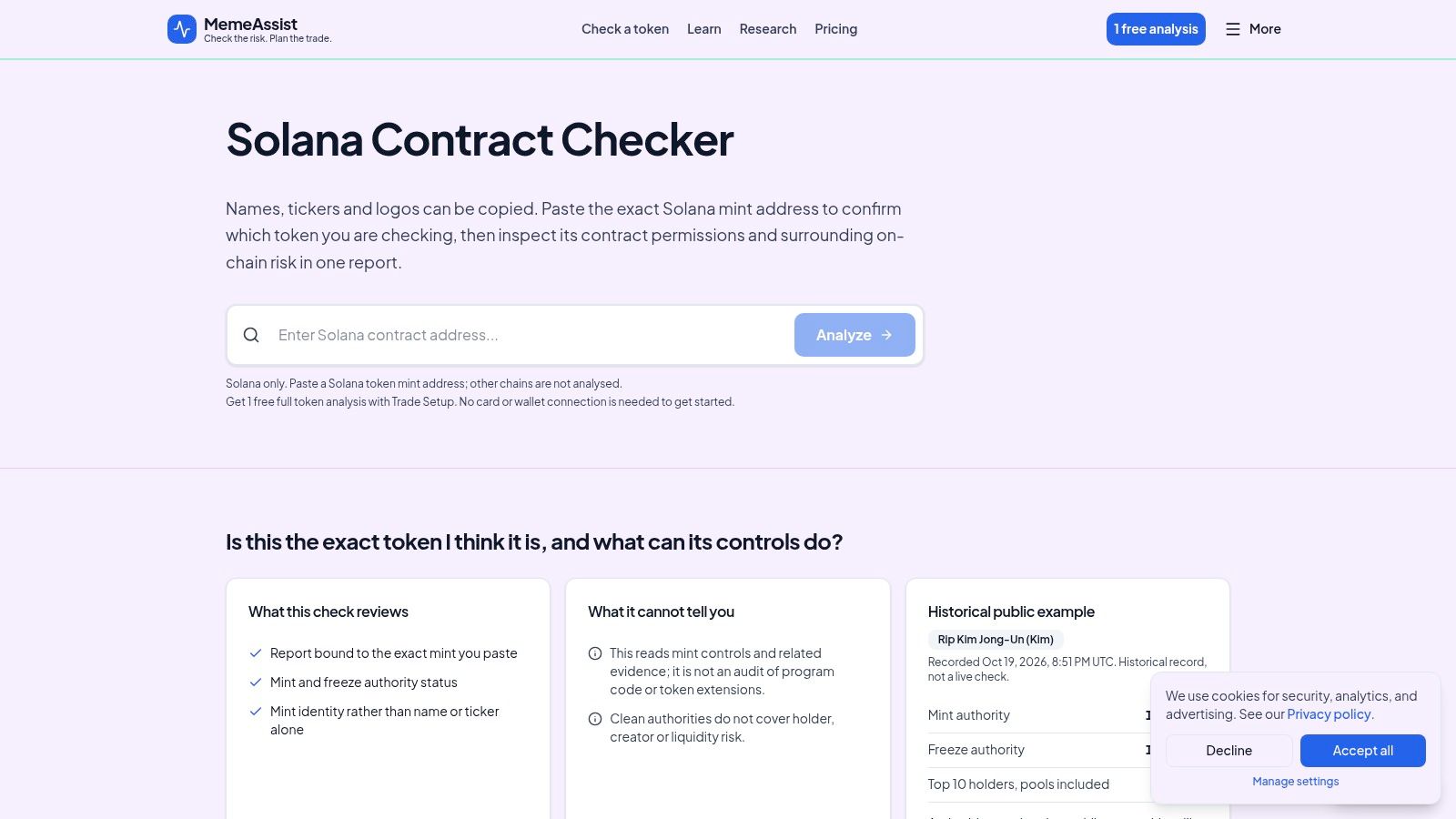 Solana Contract Checker