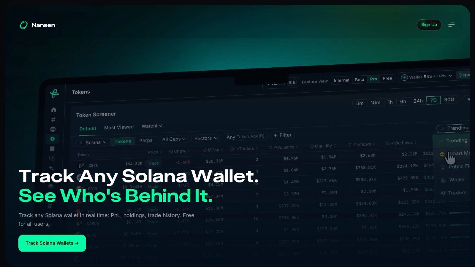 Nansen Solana Wallet Analyzer