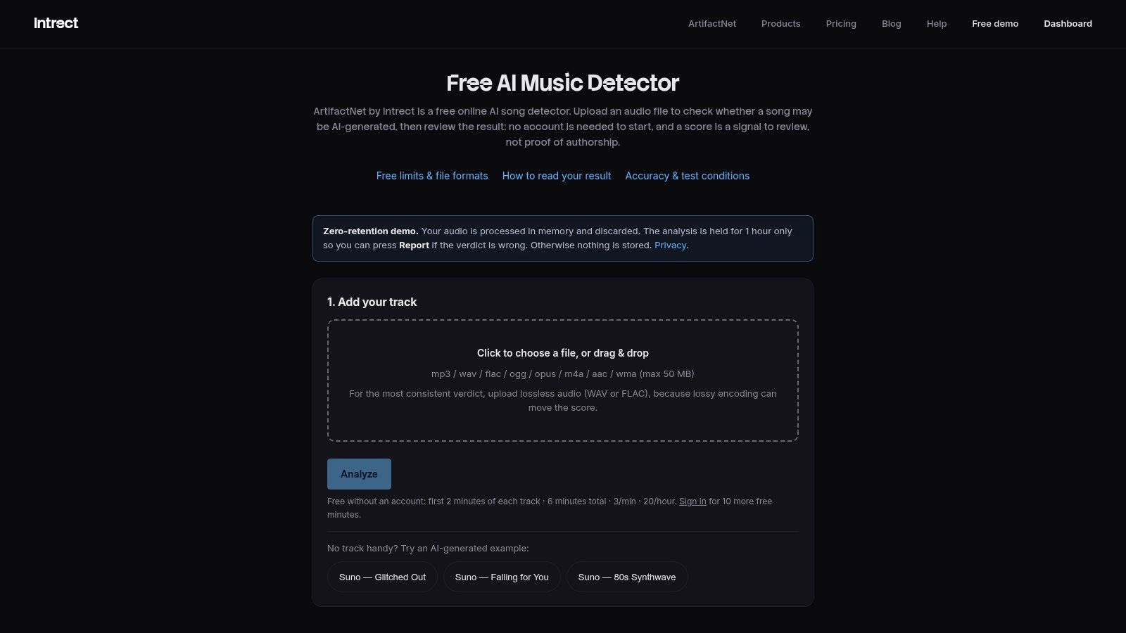 Intrect ArtifactNet Demo