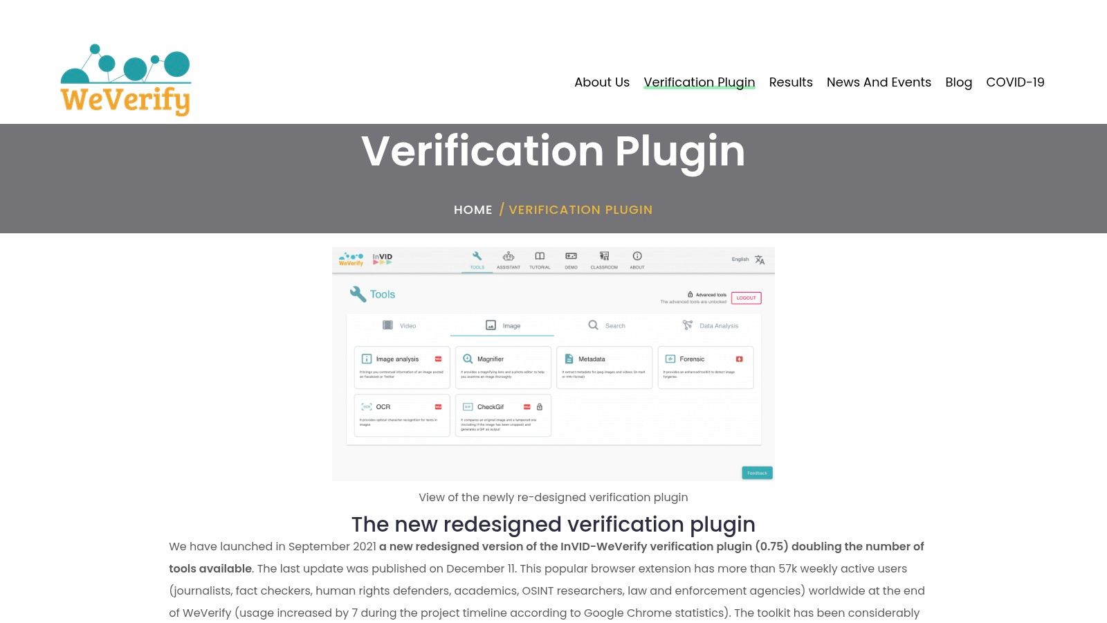 InVID & WeVerify Verification Plugin (browser extension)