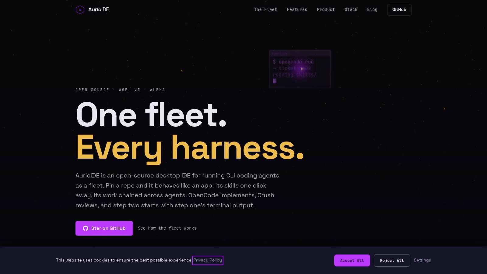 Screenshot from https://auric-ide.tech