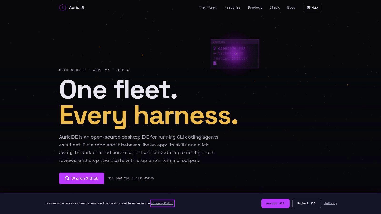Screenshot from https://auric-ide.tech