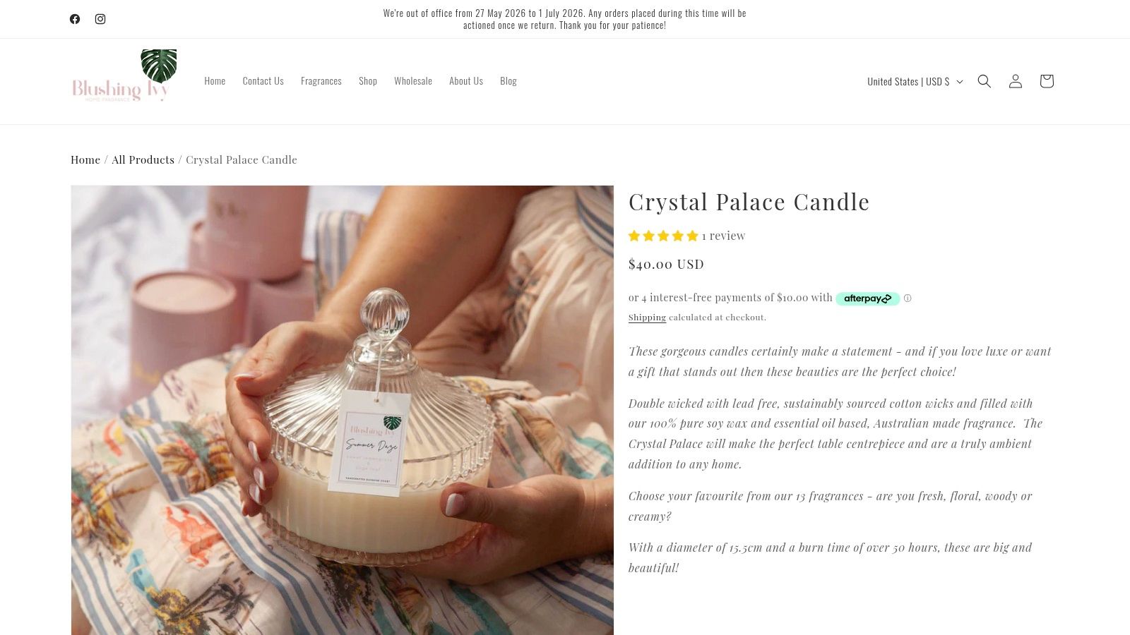 Crystal Palace Candle